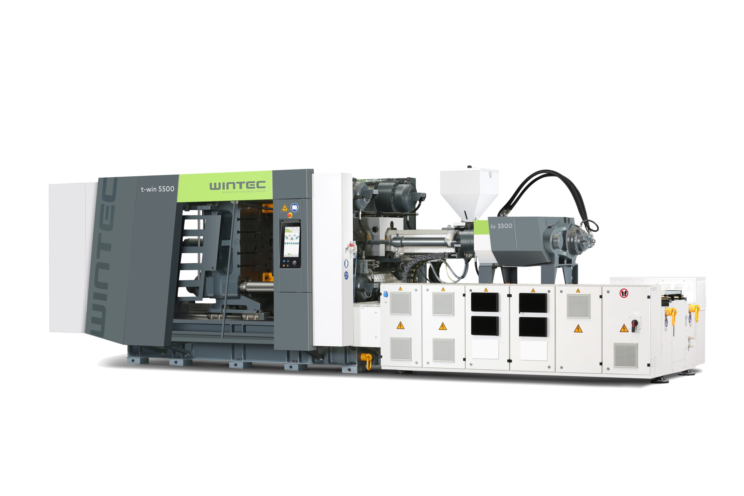 WINTEC t-win 5500 with ENGEL viper 40 robot for the production of transparent PP crates